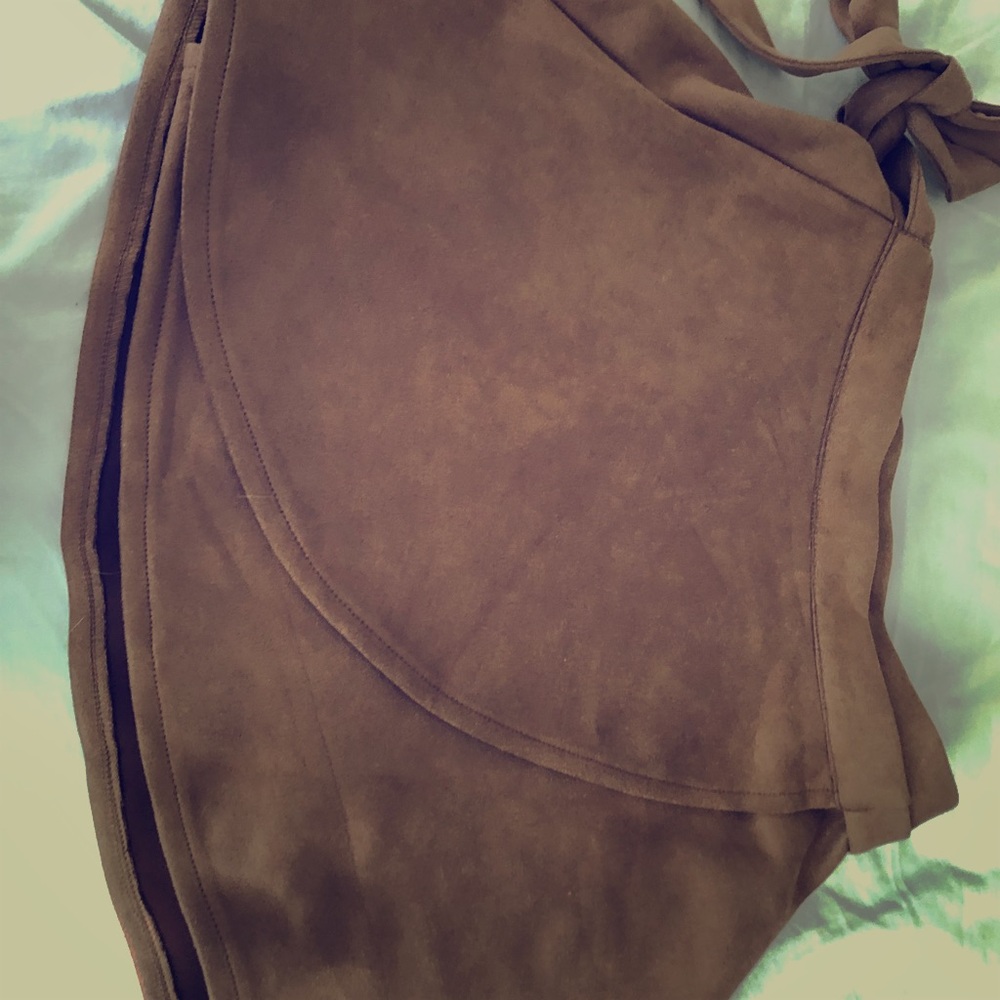 Faux suede mini skirt